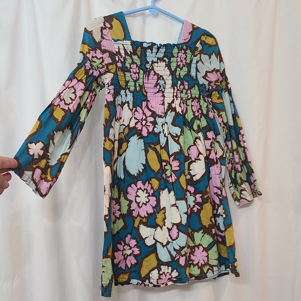 Floral Kids Dress - Multicolor With Bell Sleeves (Never Worn)